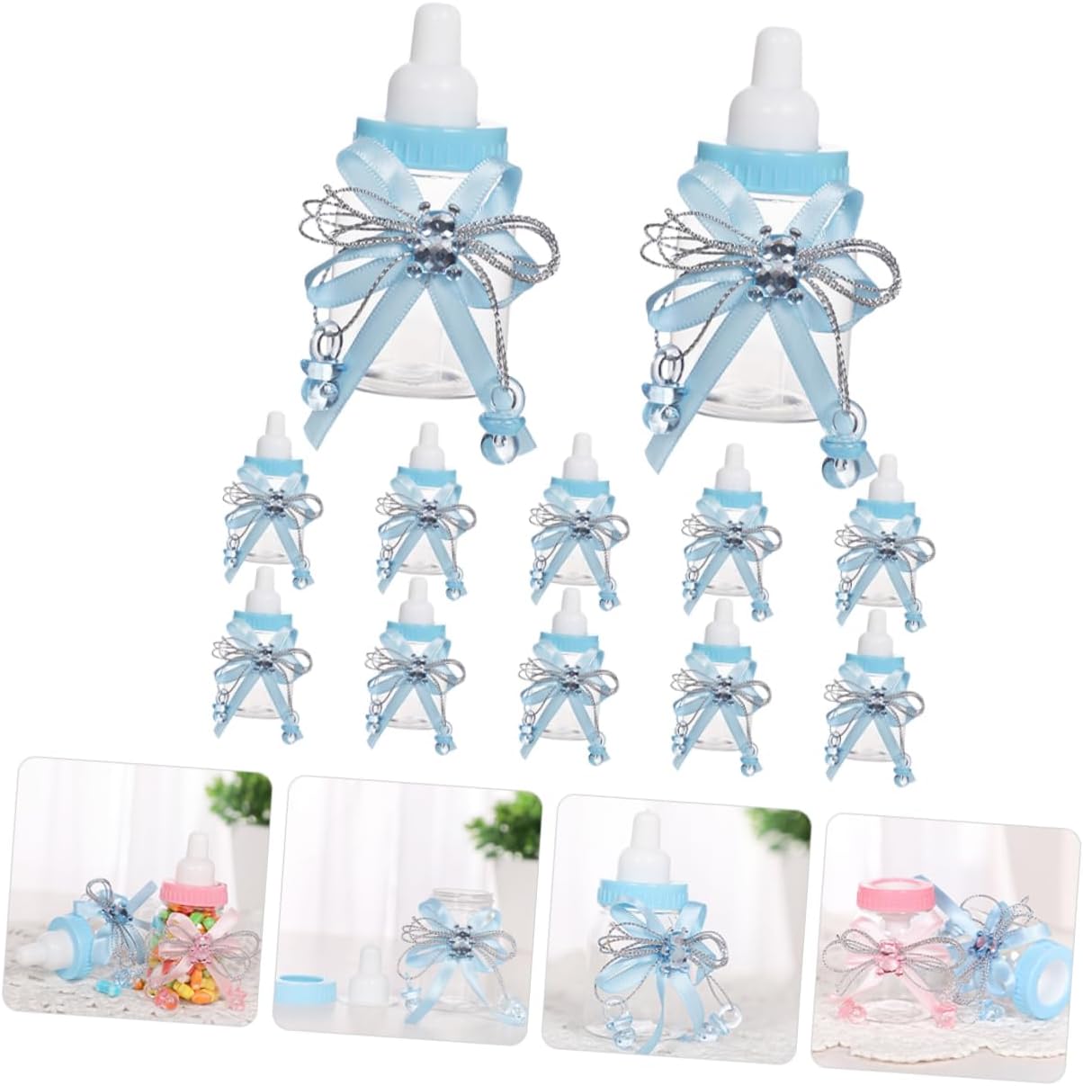 KOMBIUDA 12pcs Shower Candy Favors Bottle Boxes for Boys and Girls