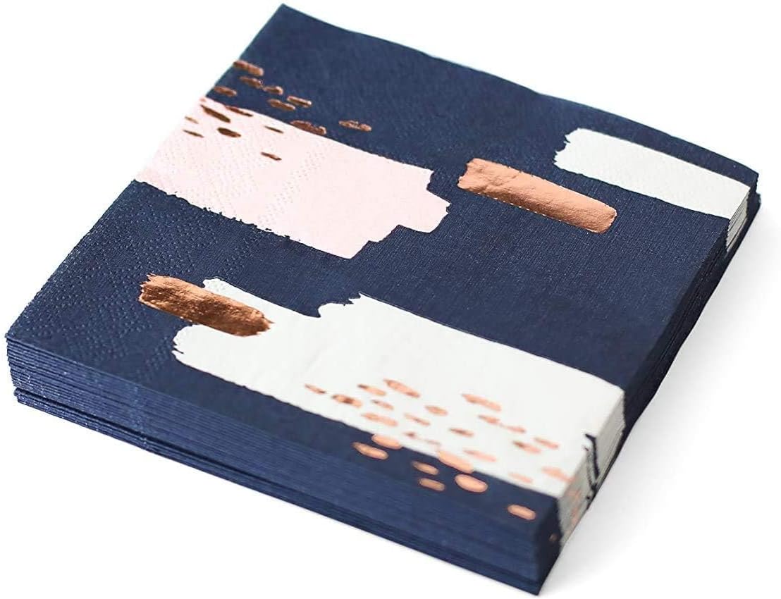 Harlow Grey Erika Navy Party Napkins Set 20 Ct