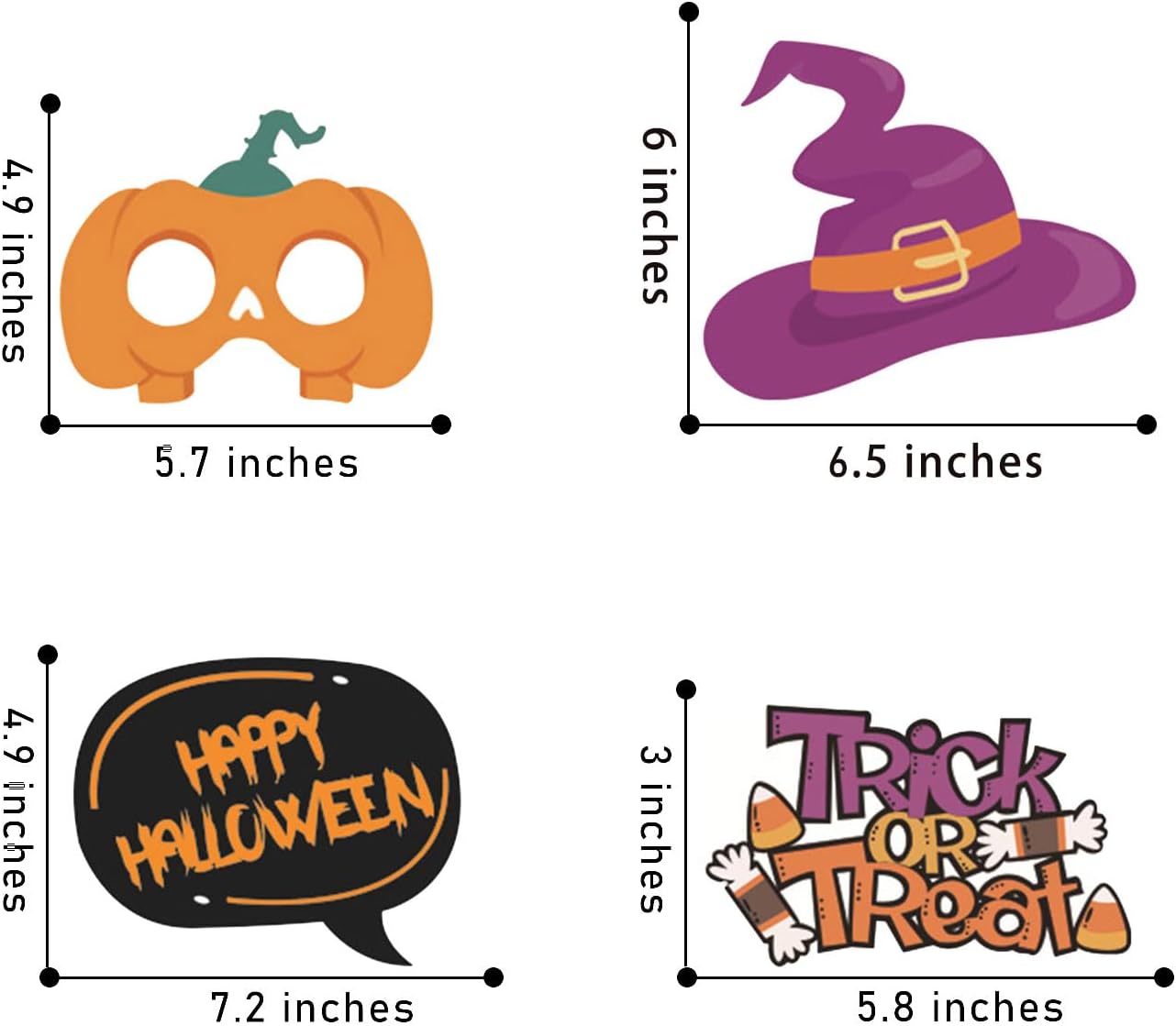 21-Piece Halloween Photo Booth Props for Parties