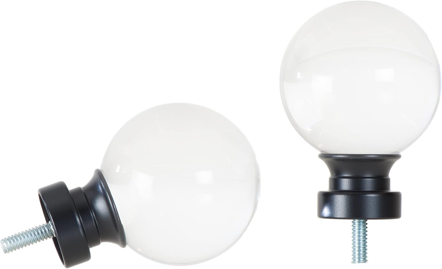 Ivilon Acrylic Ball Finials for Curtain Rods 1 Inch Black