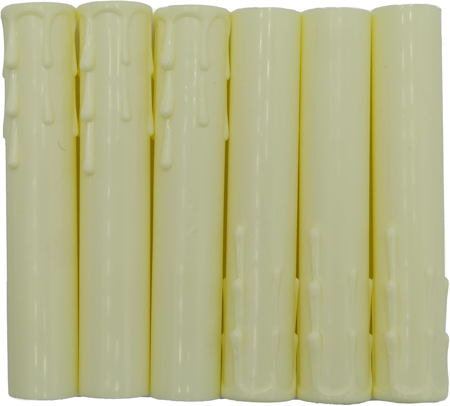 Cream Fiber Drip Candelabra Base 4 Inch Candle Covers Set of Six