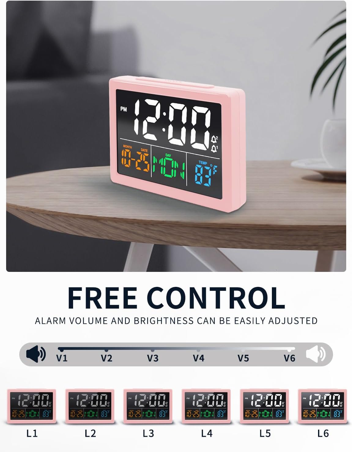 JALL Digital Alarm Clock with 55 LED Display