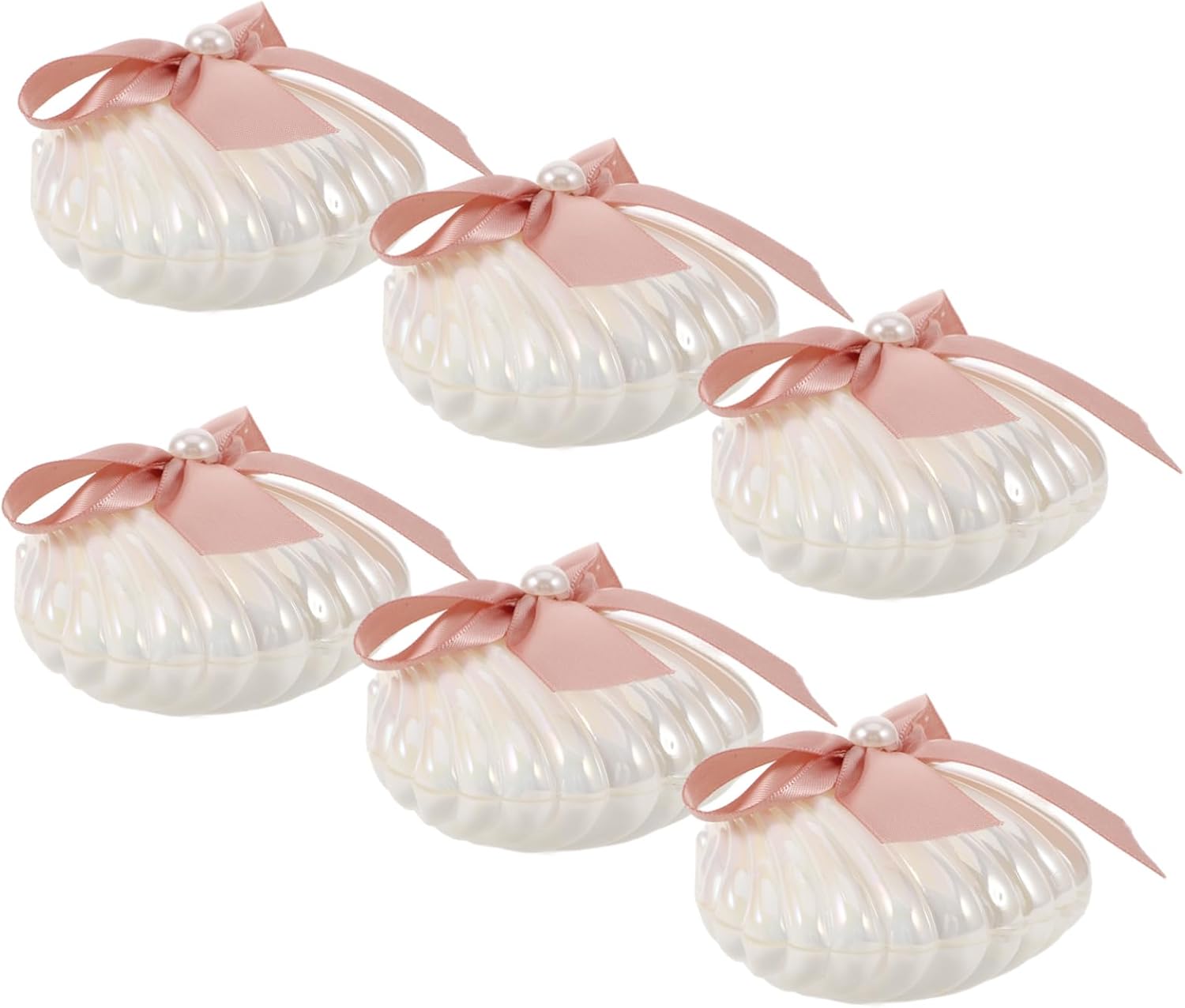 PRETYZOOM 18pcs Shell Shape Candy Boxes for Weddings and Parties