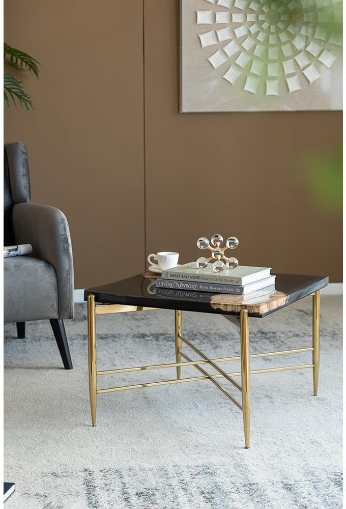 Gold Iron and Crystal Glass Sphere Sculpture - Modern Home Decor