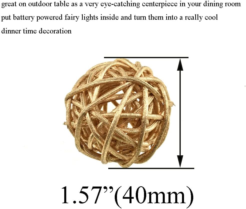 HAHIYO 40mm Rattan Balls 12PCS for Vase Filling Centerpiece