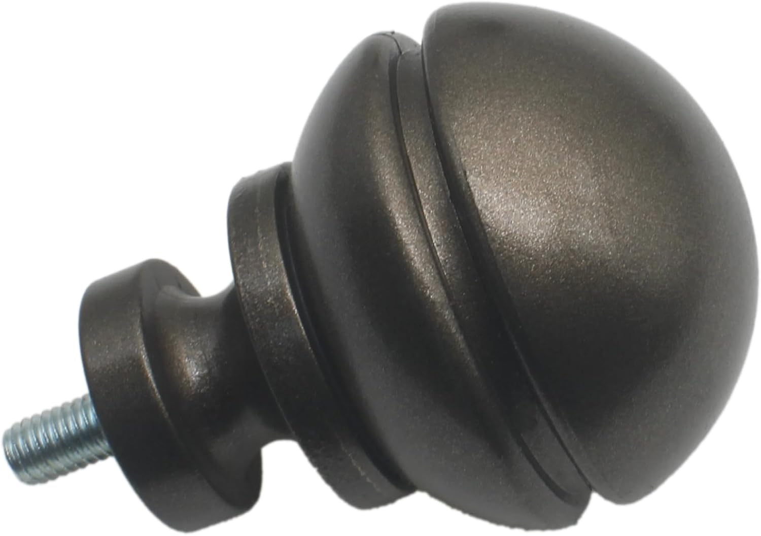HAJZXH 2 Pcs Curtain Rod End Cap Finials Hemispherical Brown