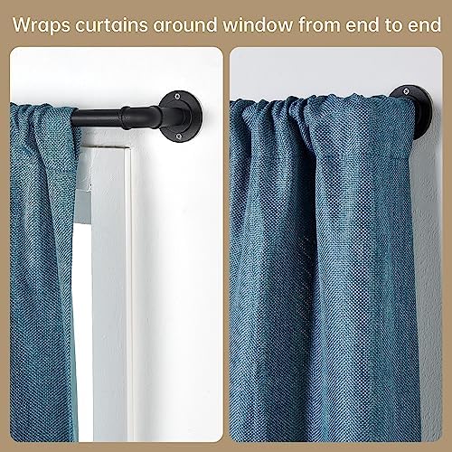JoyUltra Blackout Wrap Around Curtain Rod 78 Inch Diameter 33-45 Inches Black