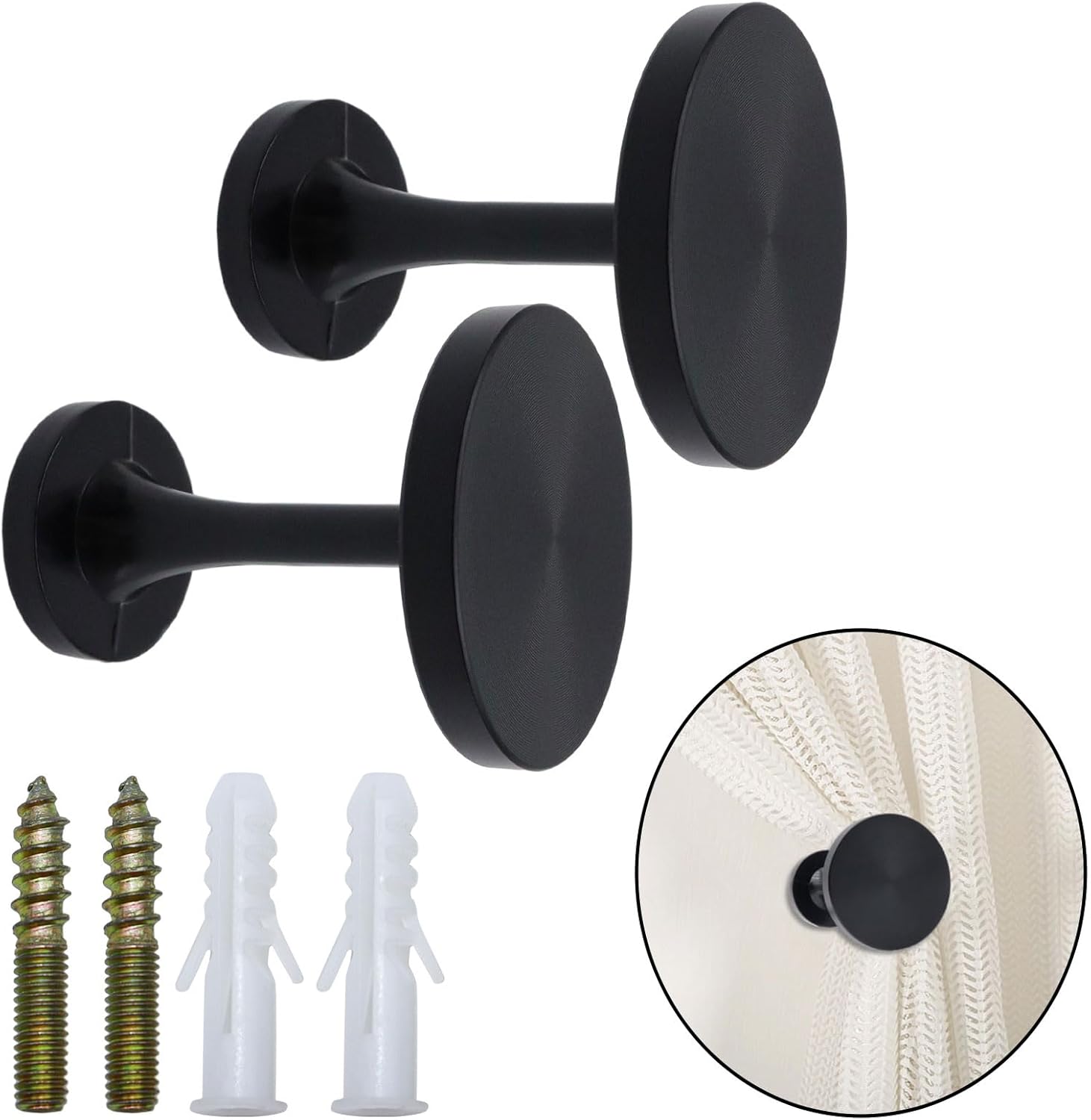 Shonmogar Black Zinc Alloy Curtain Tiebacks 2 Pack
