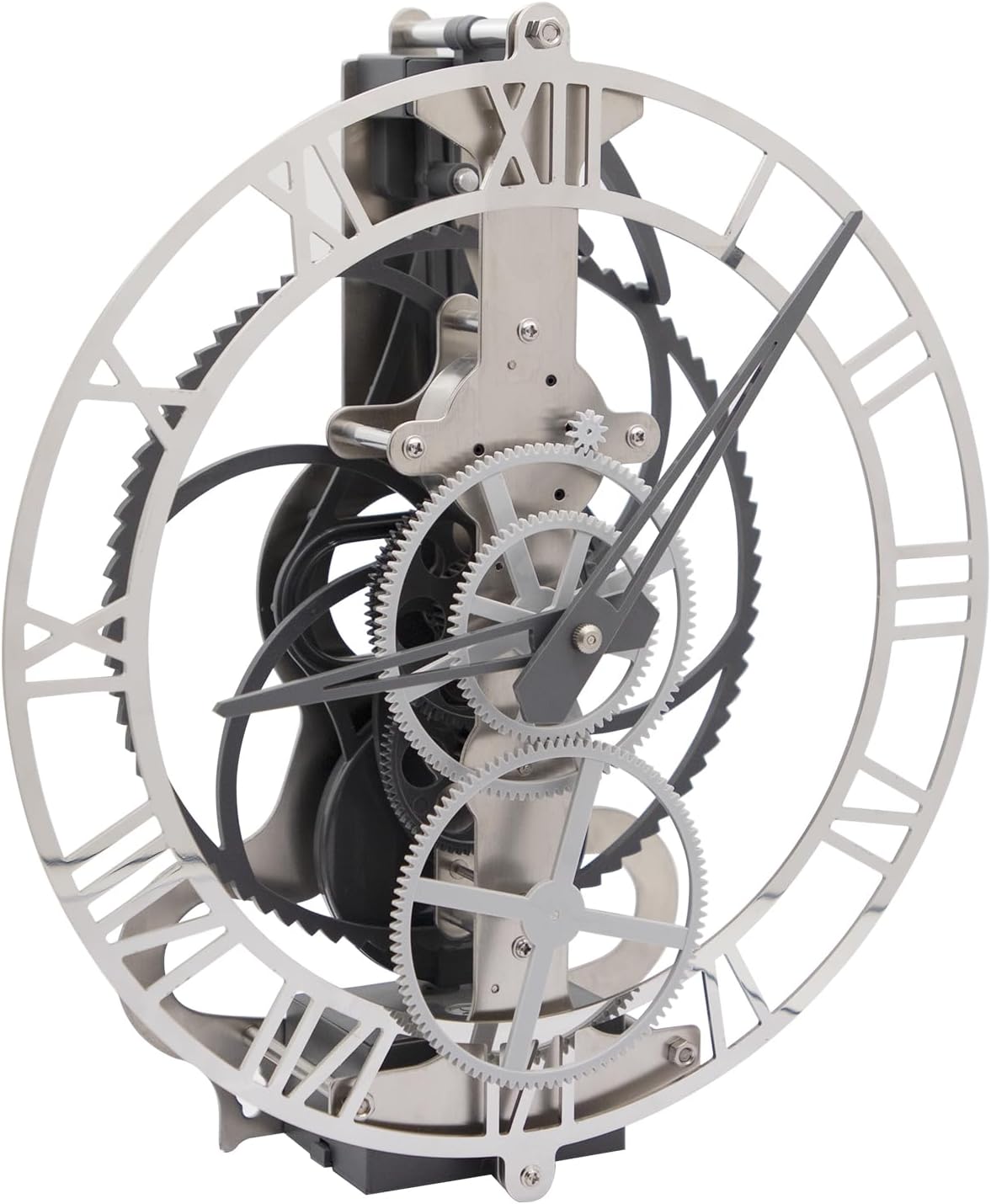 Pendulum Desk Gear Clock with Real Moving Gears Steampunk Design