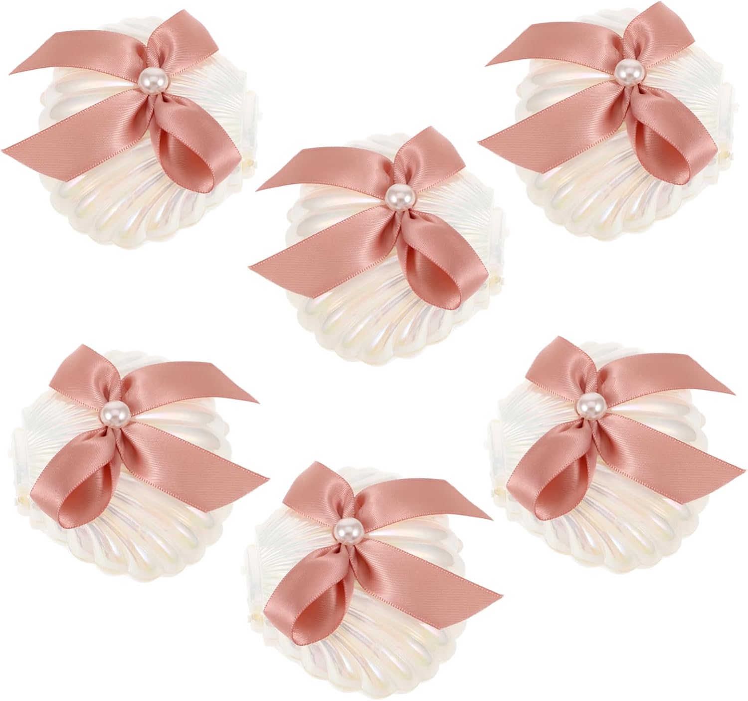 PRETYZOOM 12pcs Seashell Candy Boxes with Ribbons for Weddings and Parties