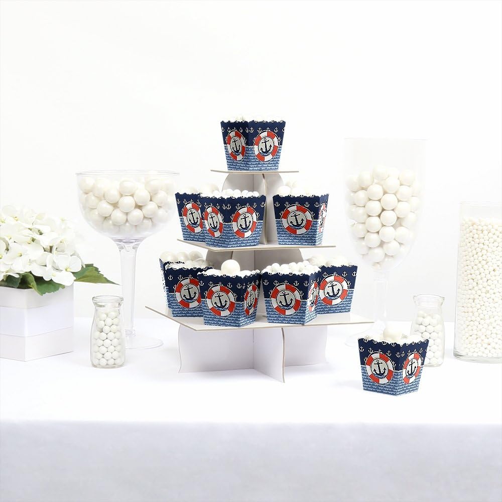 Big Dot of Happiness Ahoy Nautical Party Candy Boxes Set of 12