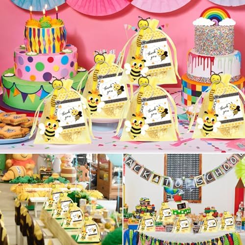 24 Piece Bee Keychains Gel Pens Party Favors Set