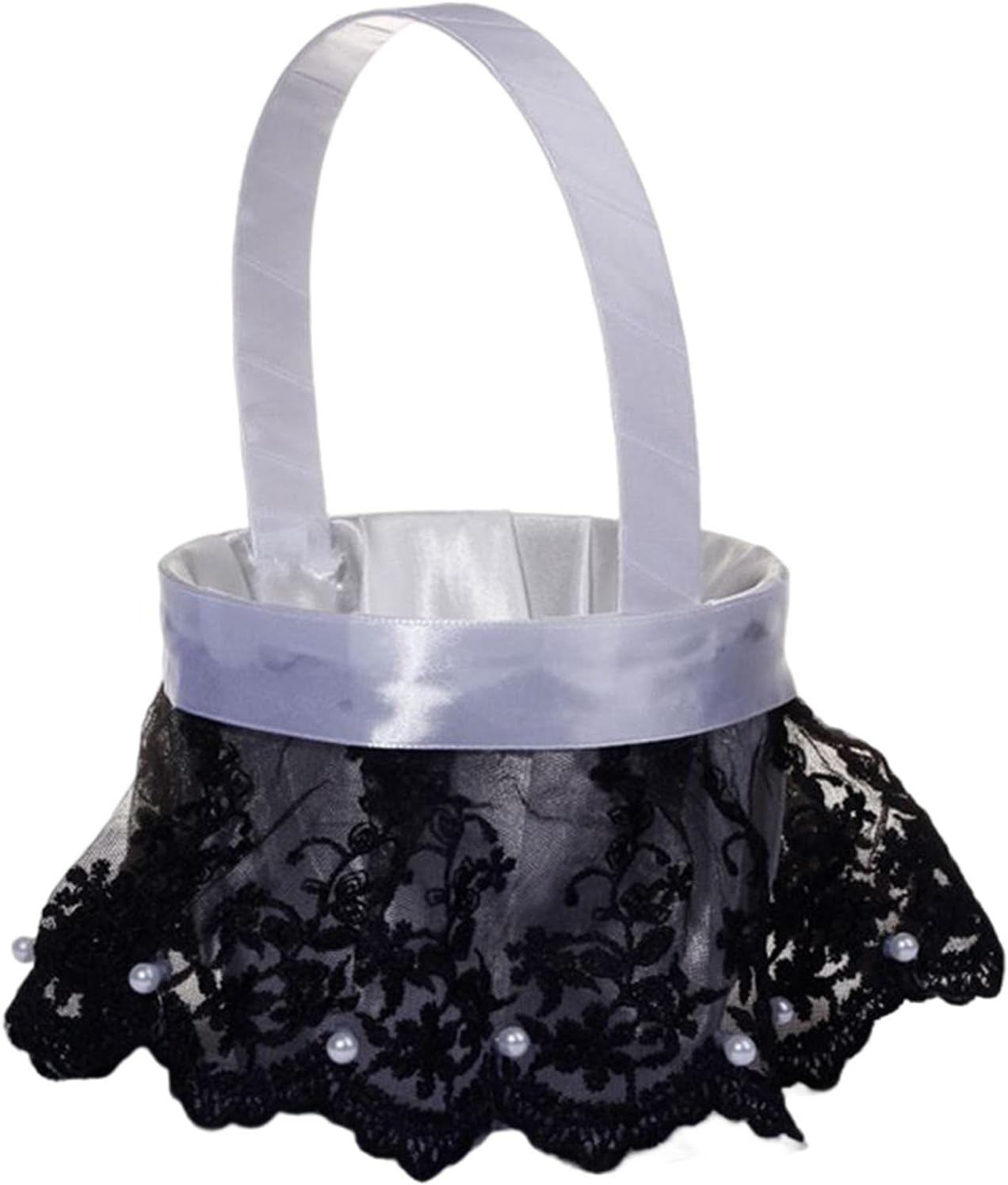 AMLESO Delicate Wedding Flower Girl Basket Black 866x472 Inch