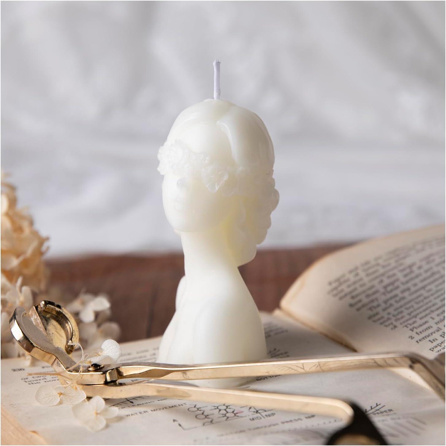 4 Pcs Ribbed Pillar Candles with Modern Aesthetic Design