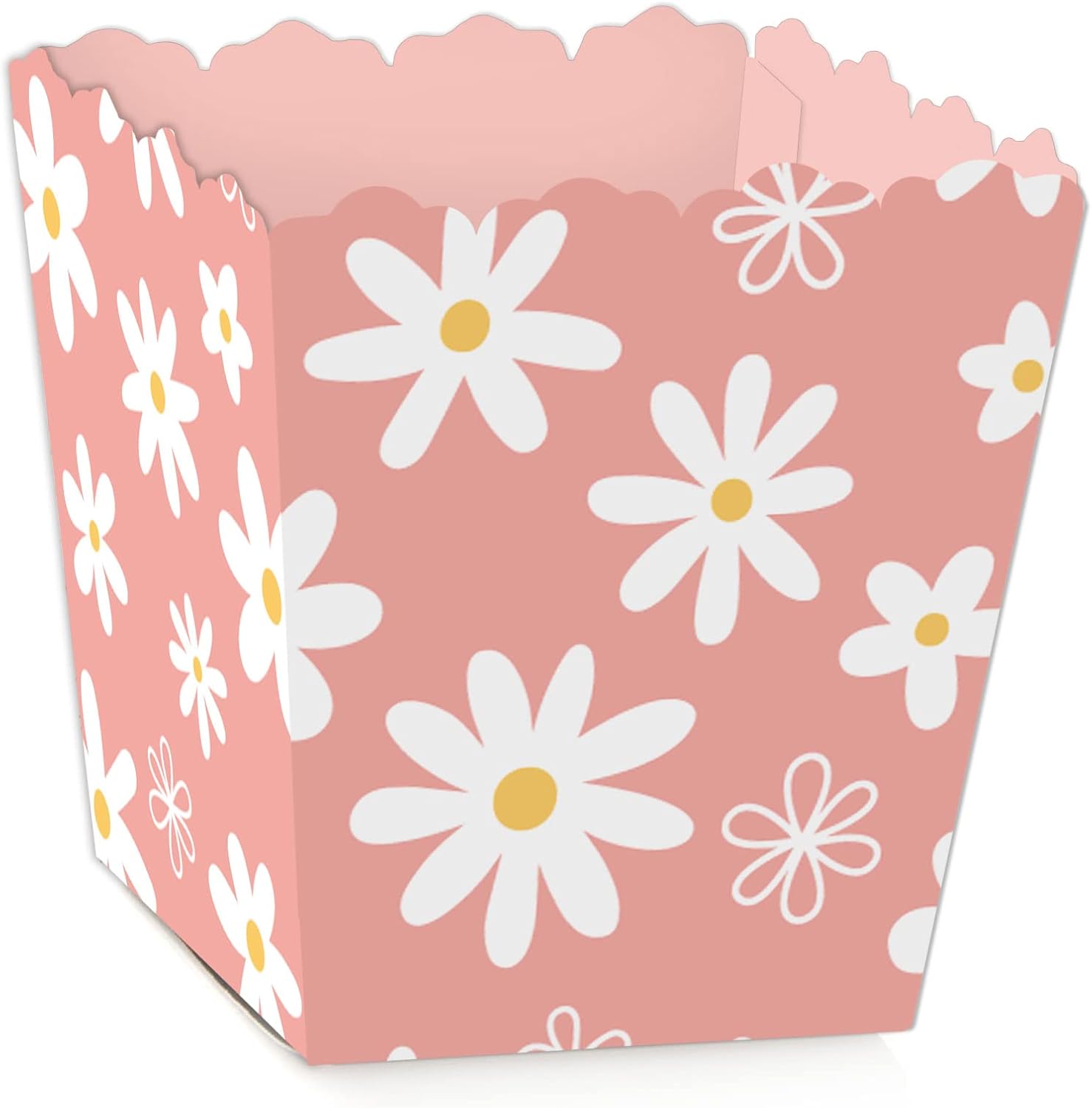 Big Dot of Happiness Pink Daisy Candy Favor Boxes Set of 12