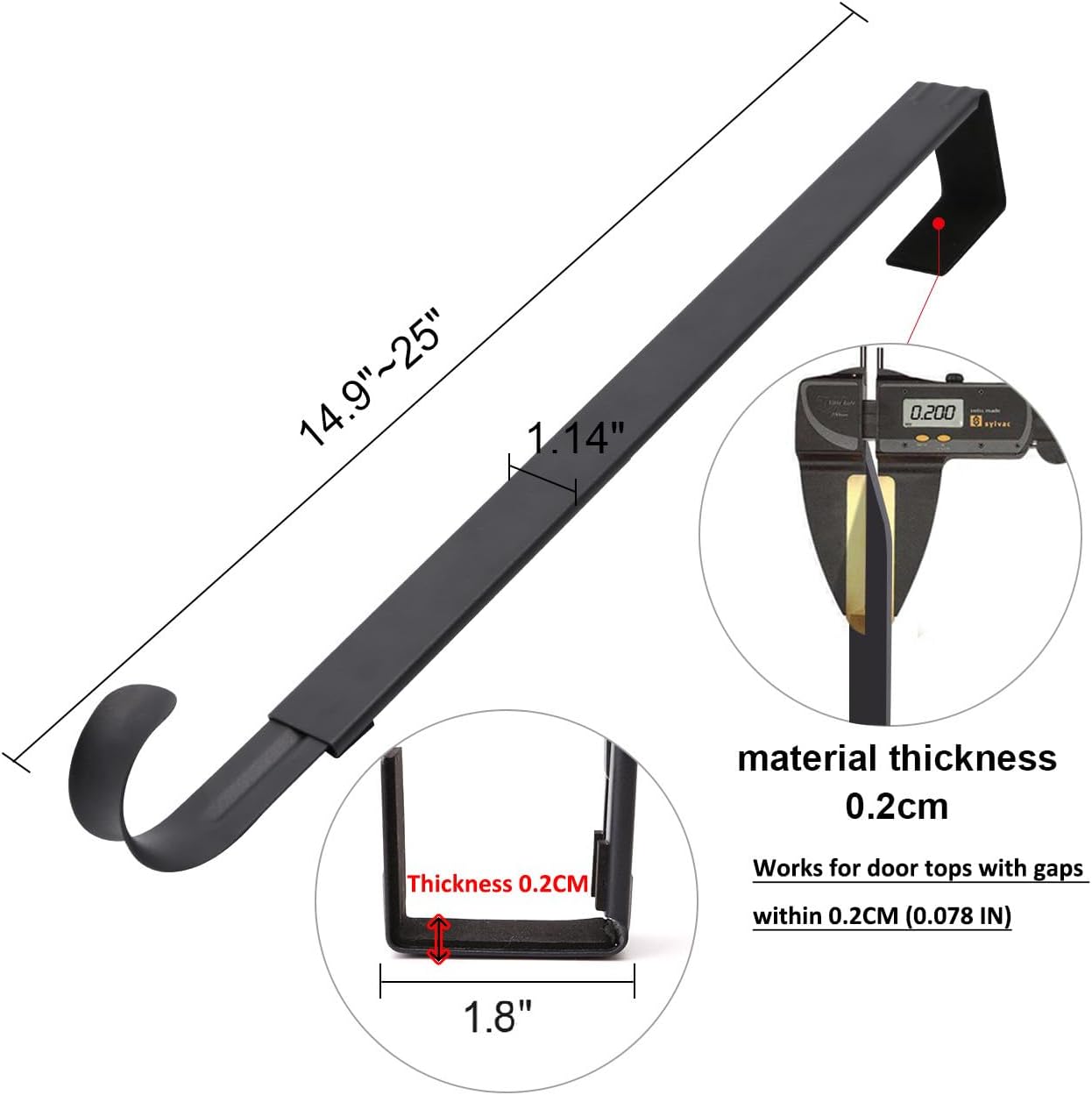 Adjustable Wreath Hanger for Front Door and Hooks Organizer