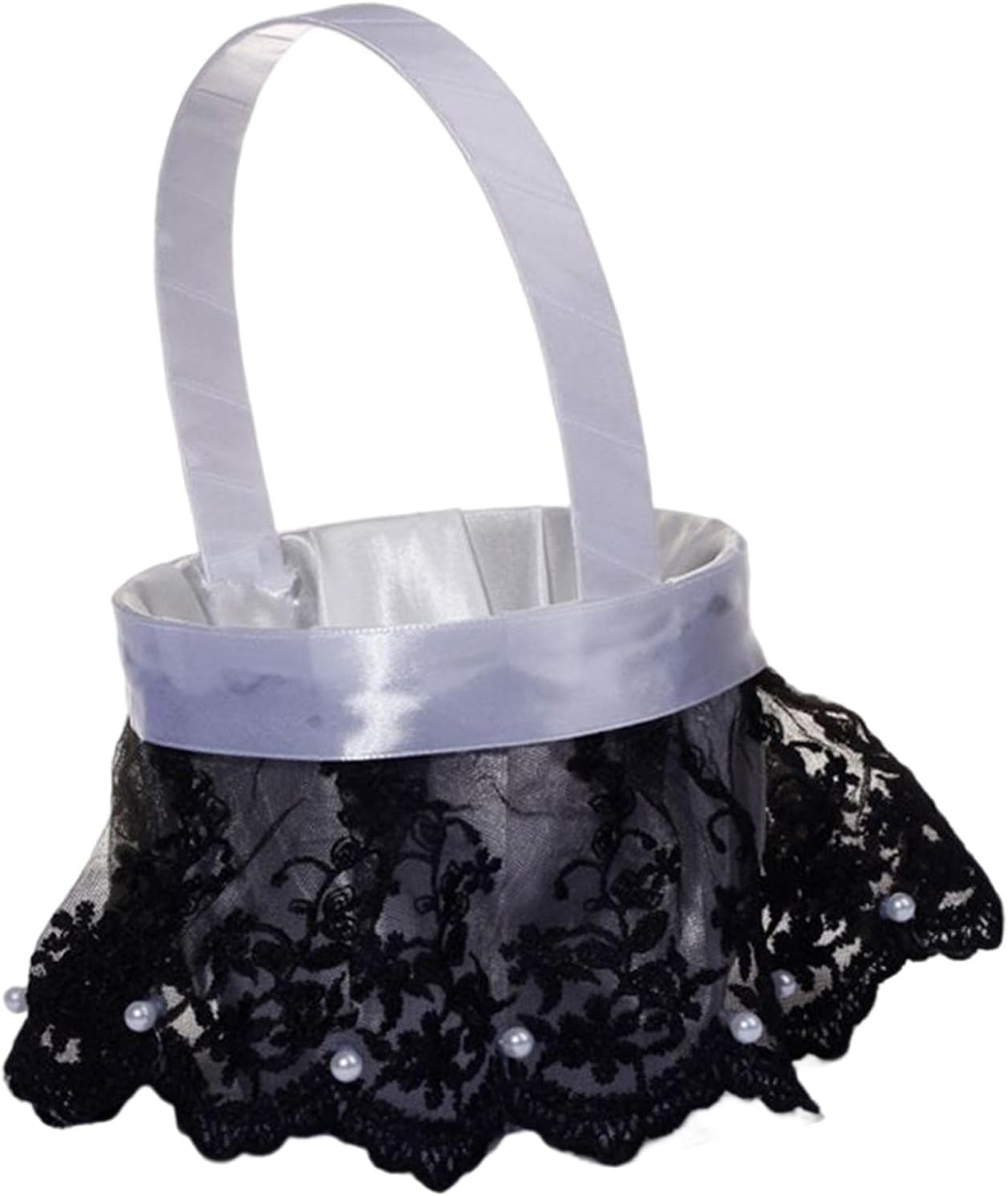 AMLESO Delicate Wedding Flower Girl Basket Black 866x472 Inch