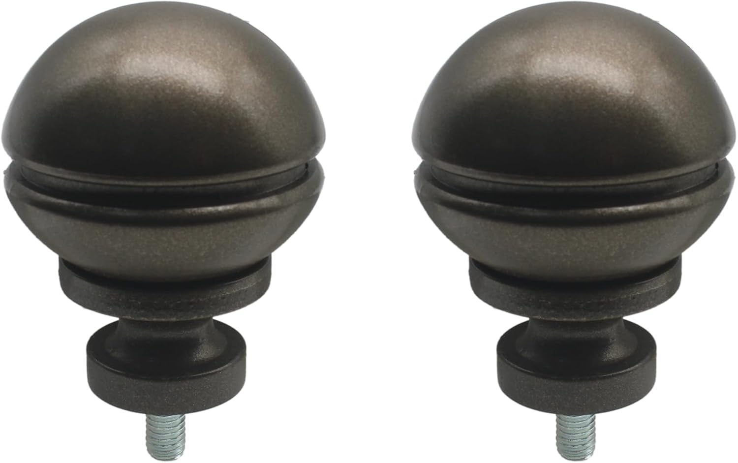 HAJZXH 2 Pcs Curtain Rod End Cap Finials Hemispherical Brown