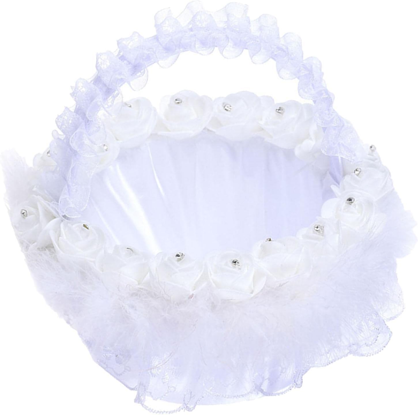 Wedding Flower Girl Basket White Candy Storage Basket