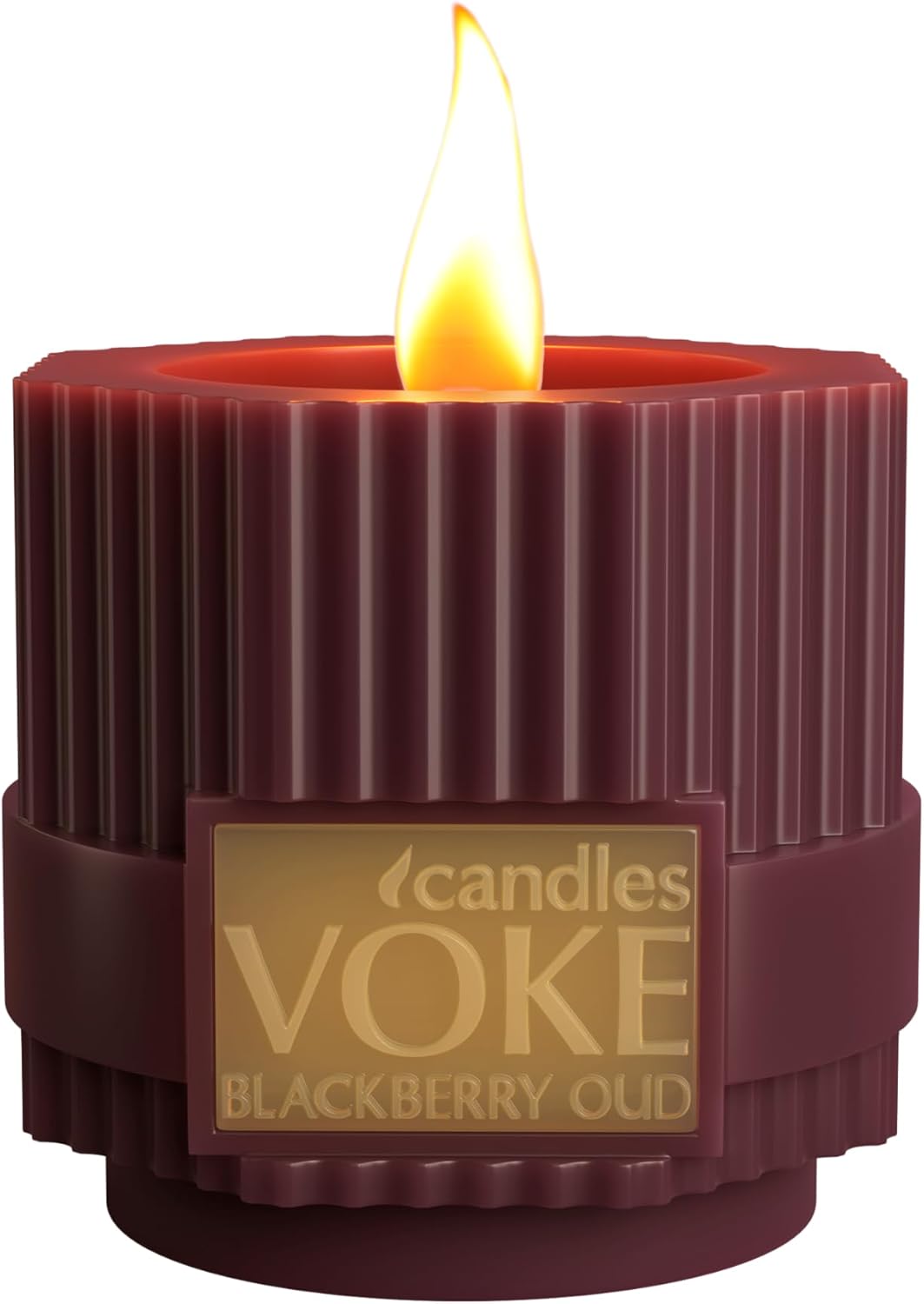 Voke Mens Luxury Pillar Candle with Wood Wick