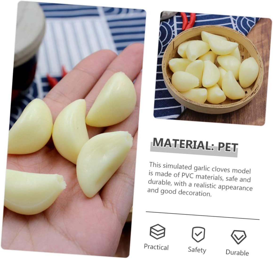 Realistic Fake Garlic Cloves Model for Photography Props