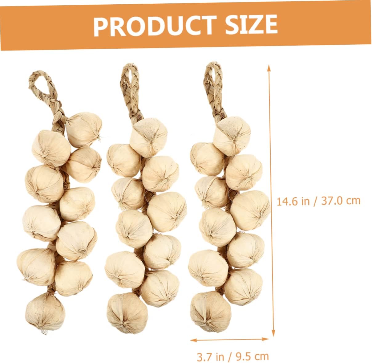 Vaguelly Realistic Garlic Hanging Decor 3pcs