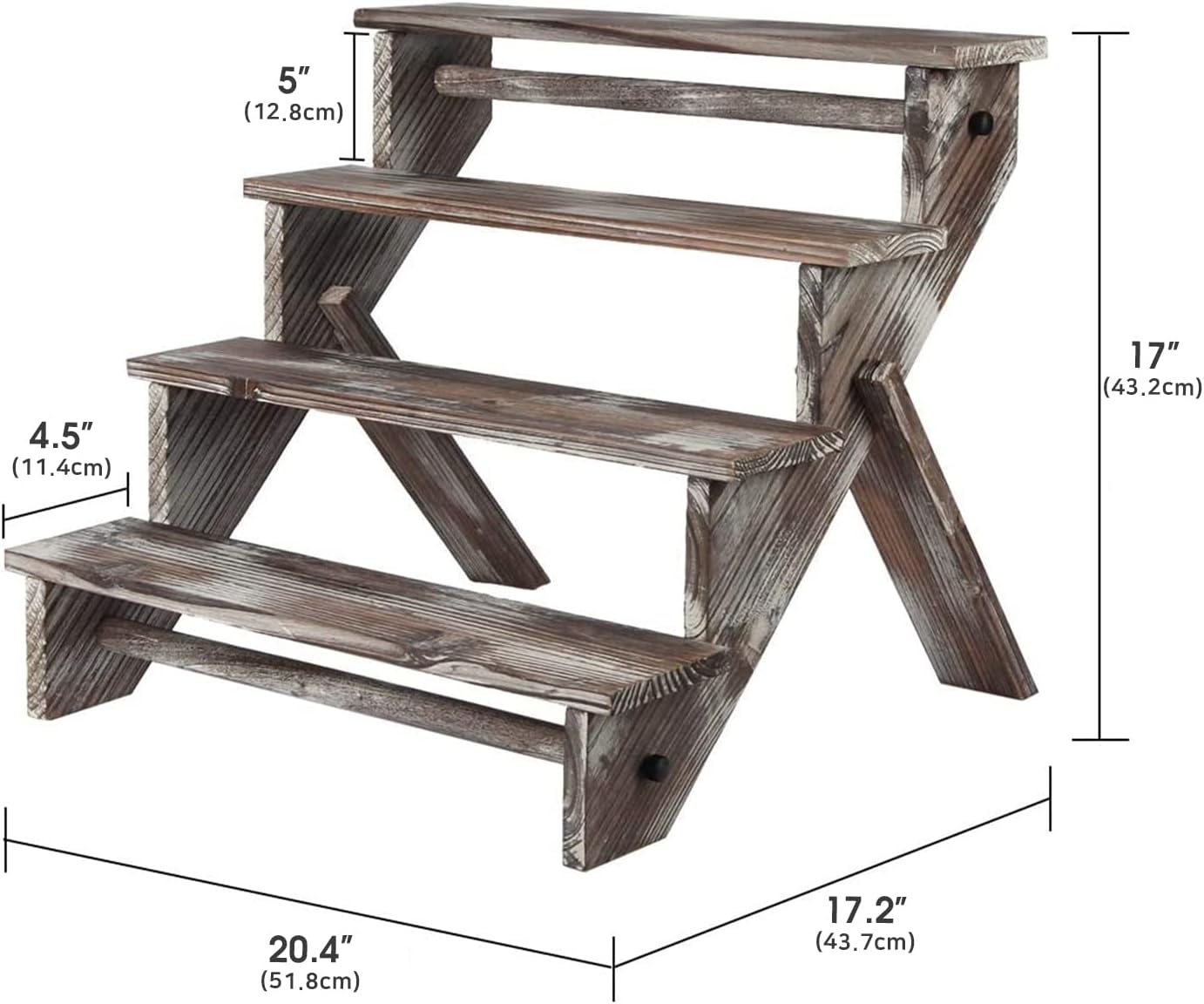 J Jackcube Design 4 Tier Rustic Wood Display Stand