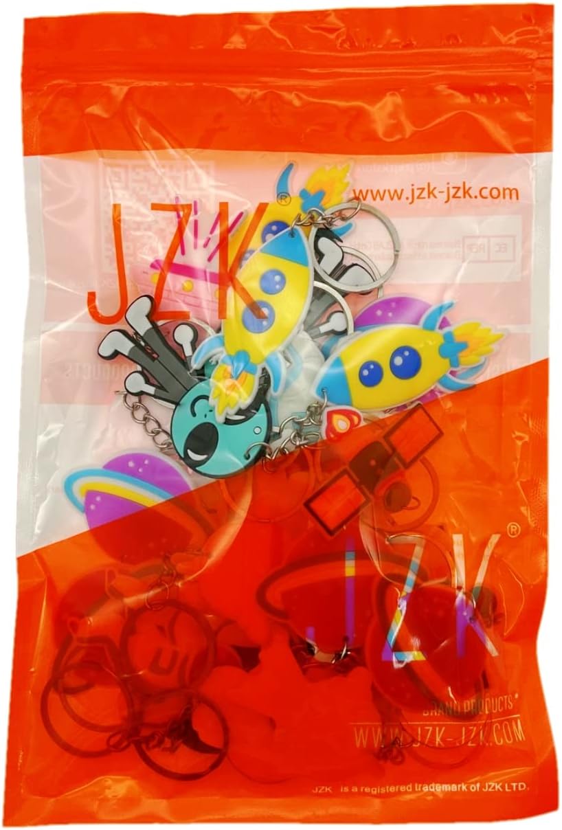 JZK 30pcs Space Themed Keyring Set
