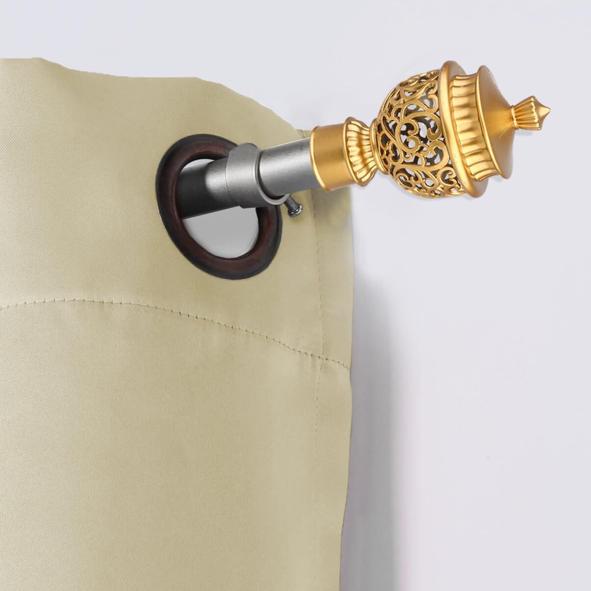 Zerodeko 6PCS Curtain Pole Ends with Golden Design