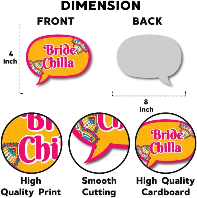 Haldi Ceremony Photo Booth Props Set of 25 for Wedding