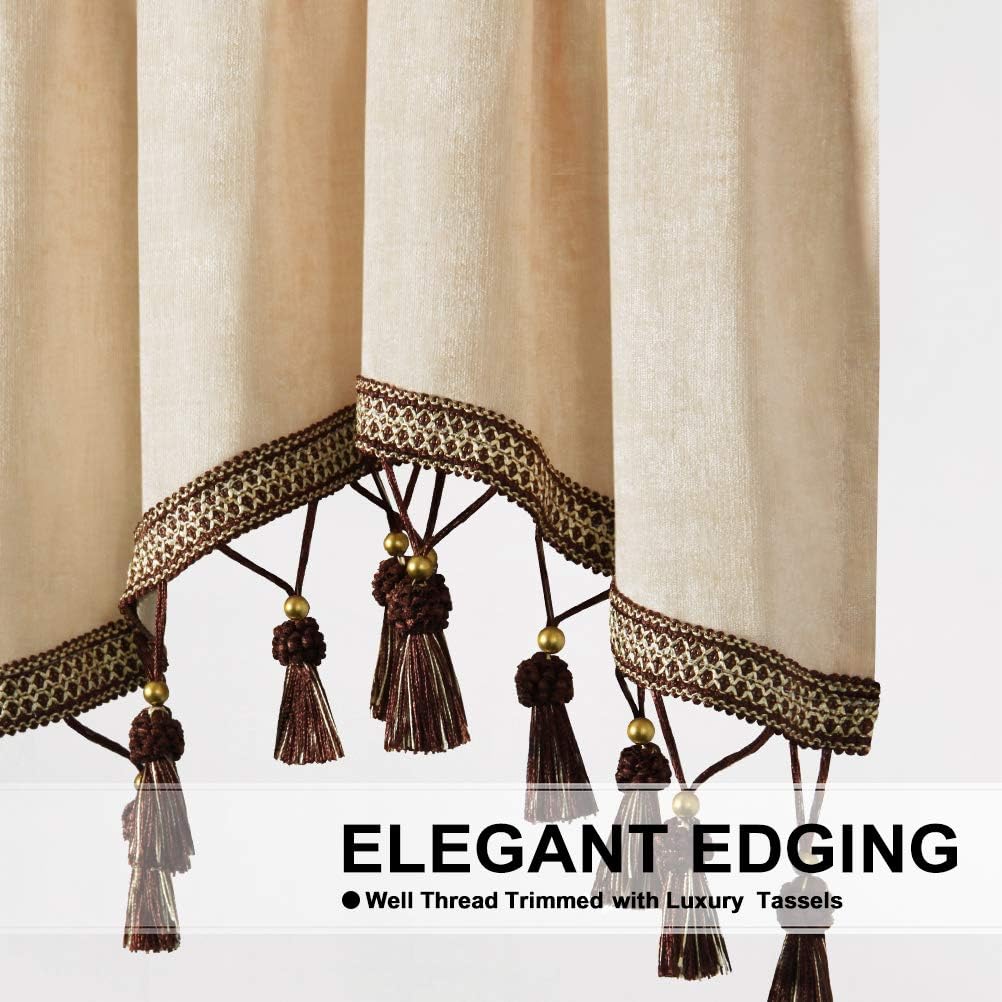 ELKCA Double-Sided Chenille Valance Panels Set of 2