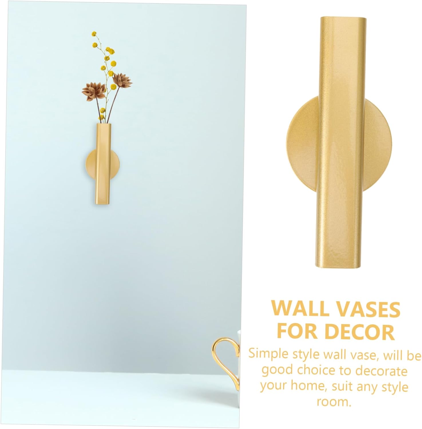 Cabilock Wall Mounted Metal Vase for Dried Flowers