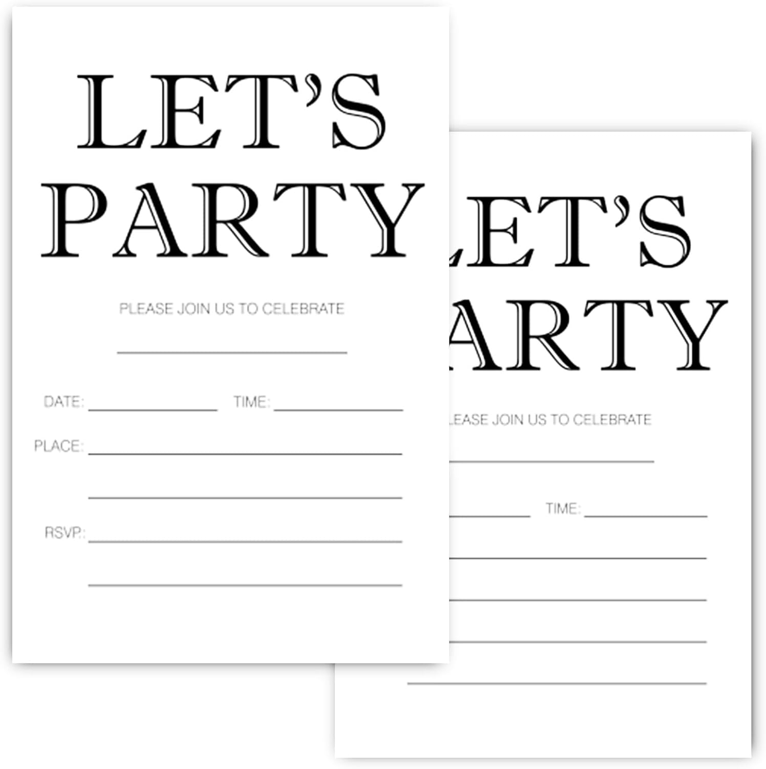 Lets Party Birthday Invitations for Kids Boys Girls
