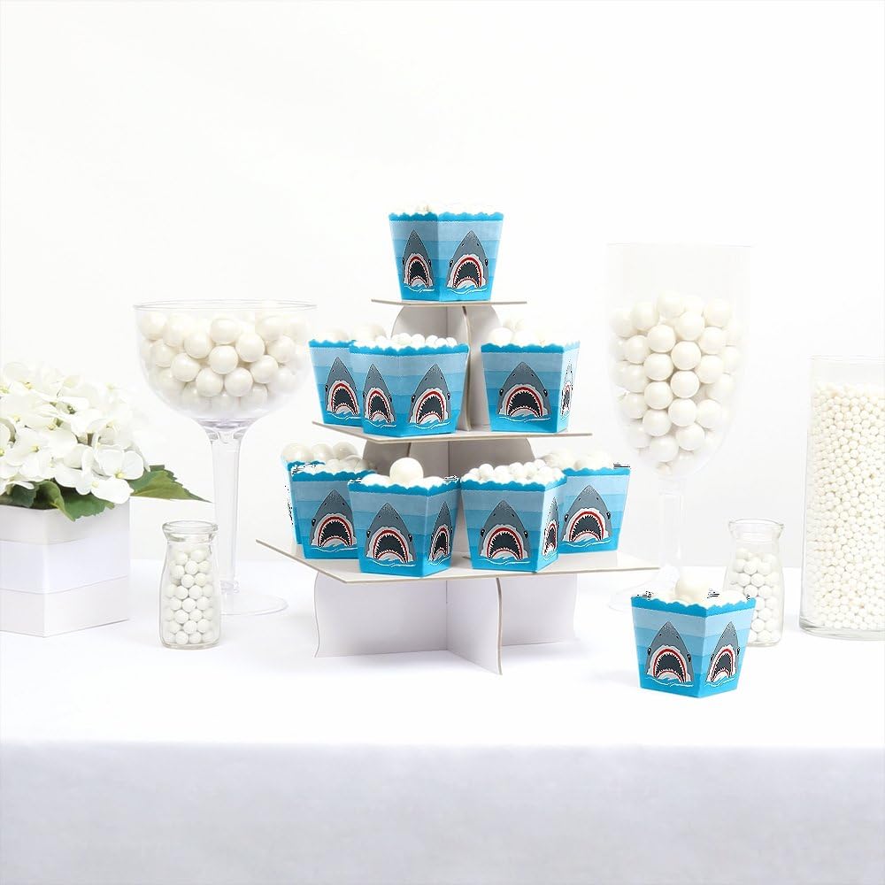 Big Dot of Happiness Shark Zone Party Favor Boxes Set of 12
