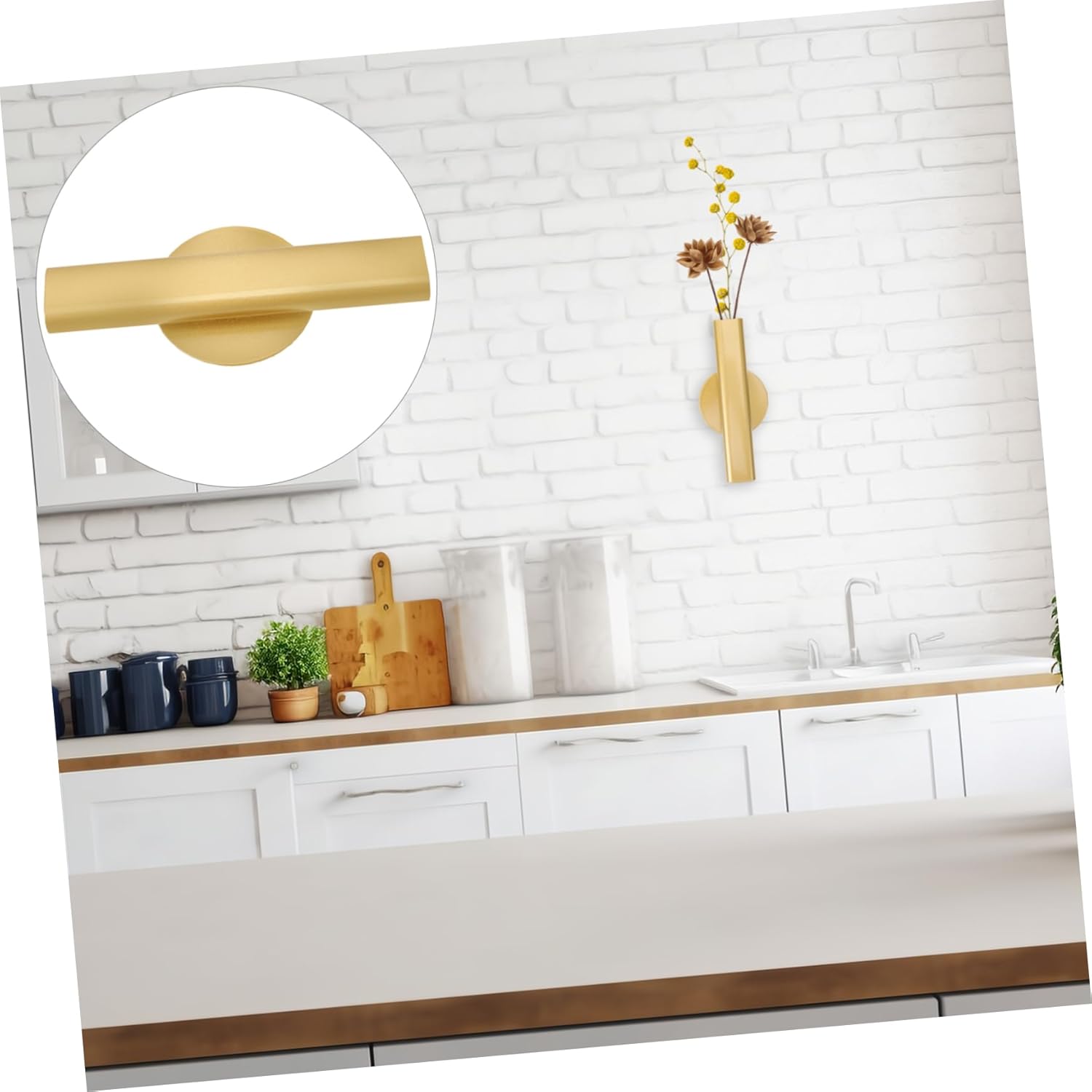 Cabilock Wall Mounted Metal Vase for Dried Flowers