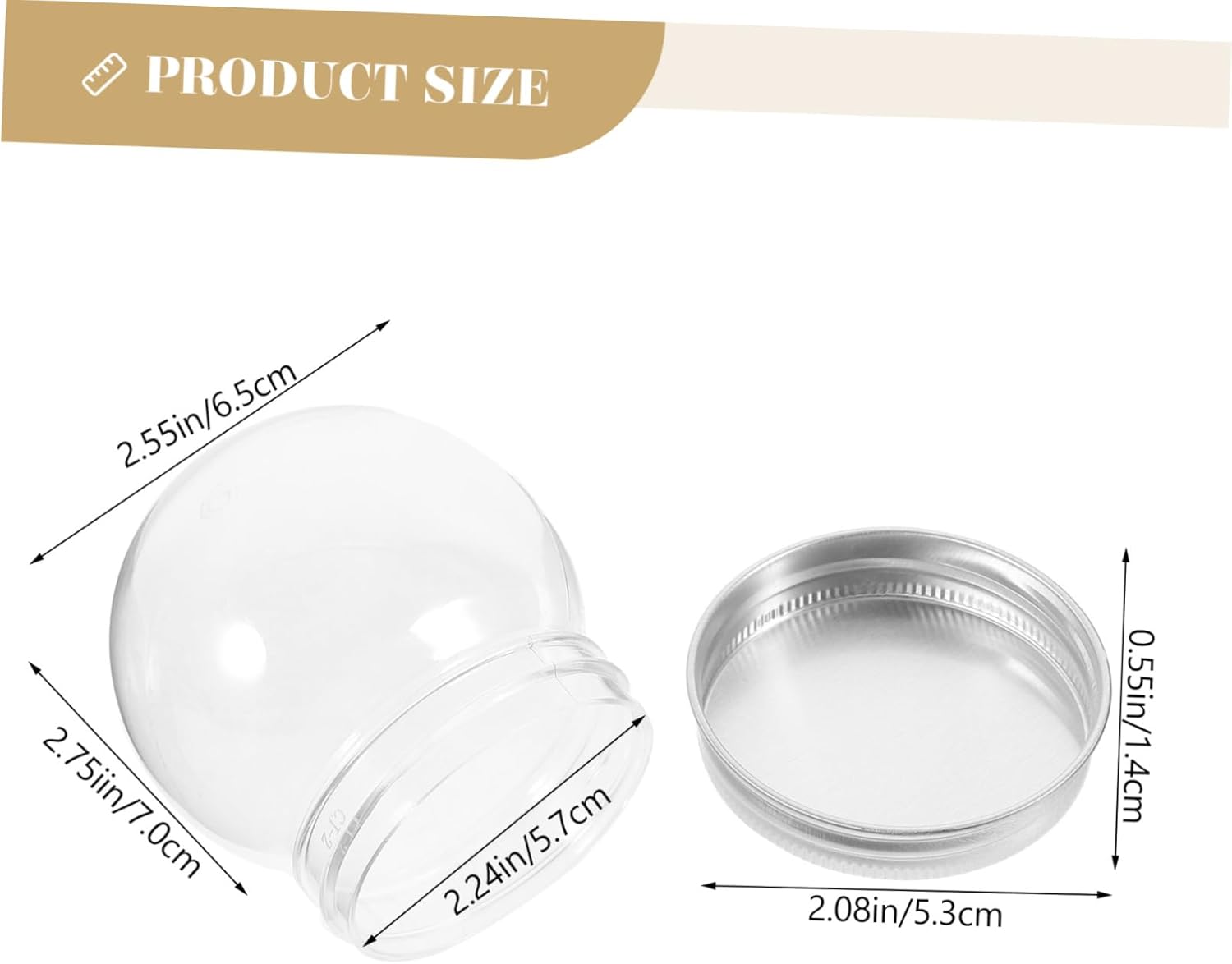 12pcs Candy Containers for DIY Water Globes with Aluminum Caps