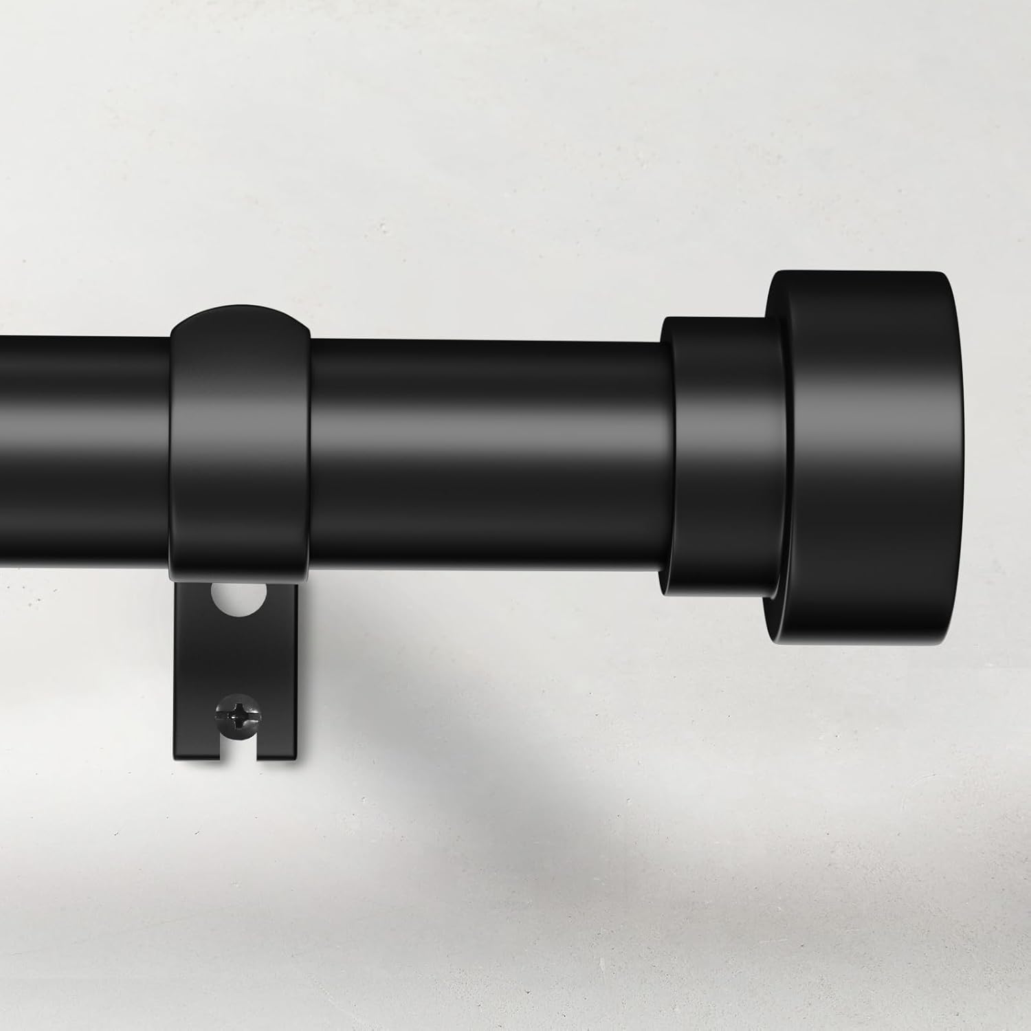 Adjustable Black Curtain Rod for 32-120 Windows