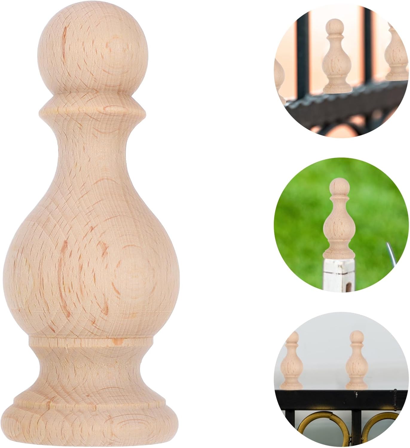 Unfinished Wood Finials for Bed Post and Curtain Rod