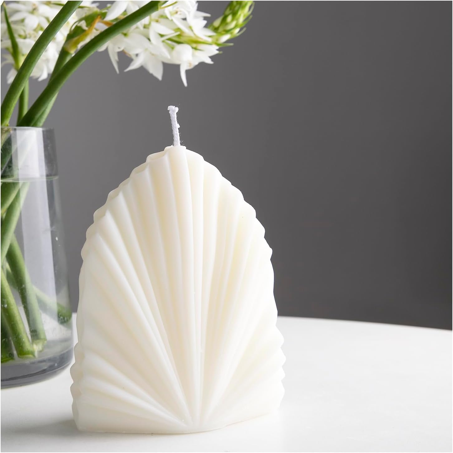 4 Pcs Ribbed Pillar Candles with Modern Aesthetic Design