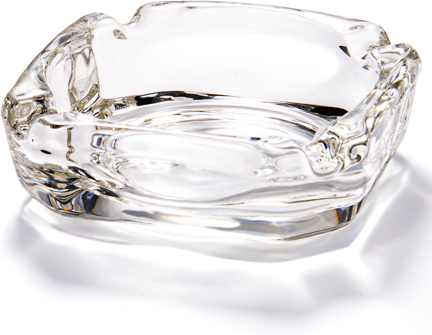 Glass Ashtray Square Transparent Elegant Home Use