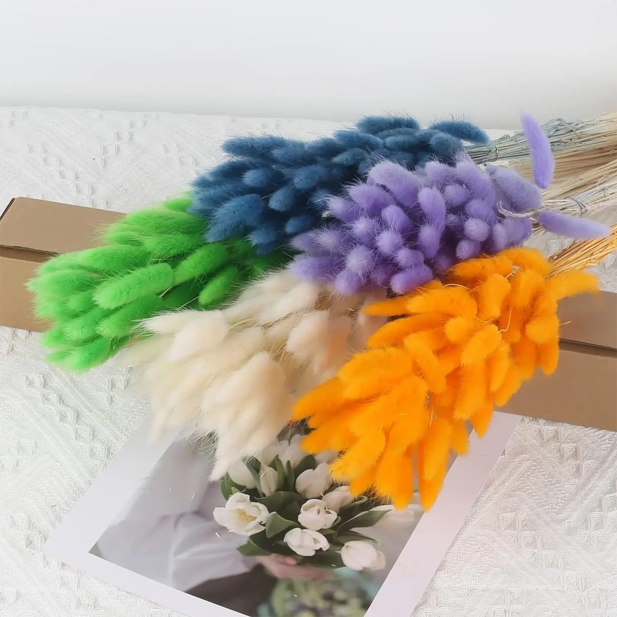 ECYC 60 Pcs Dried Bunny Tails Flowers Boho Decor