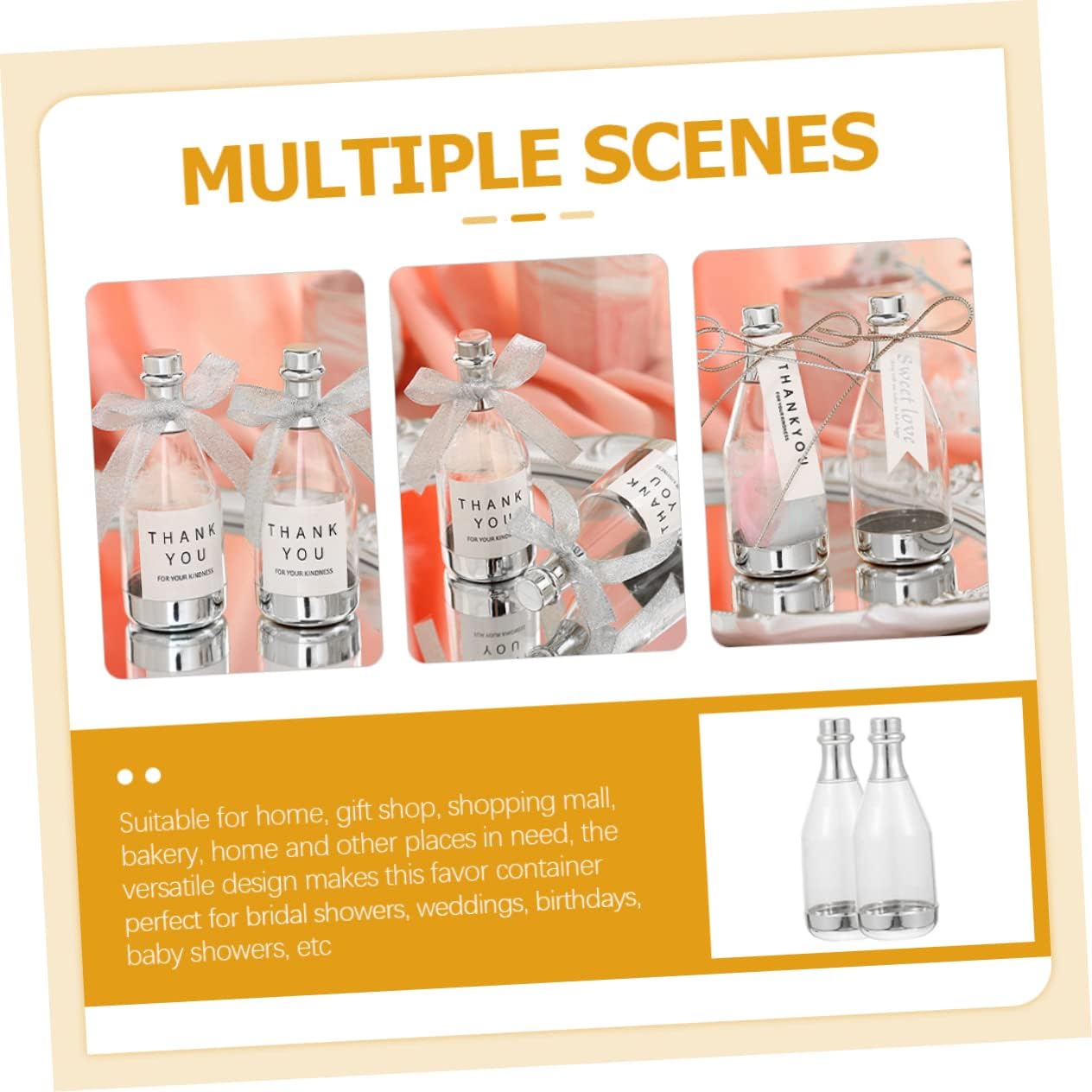 KOMBIUDA 10pcs Wedding Candy Boxes Mini Bottle Containers for Party Favors