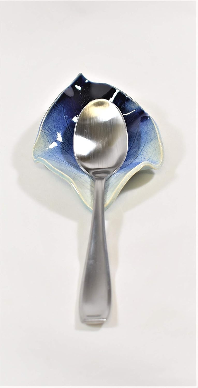 Earthen Vessels Stoneware Hydrangea Leaf Spoon Rest Set of 6