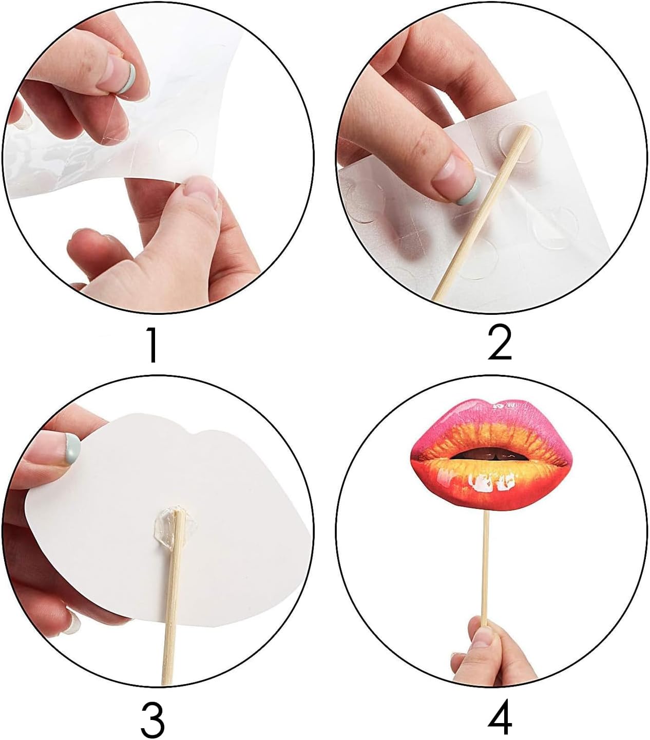 40pcs Fun Lip Photo Booth Props with Stick