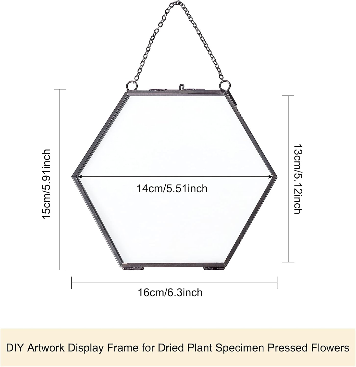 FINGERINSPIRE Brass Hexagon Wall Frame 6x6 Inches