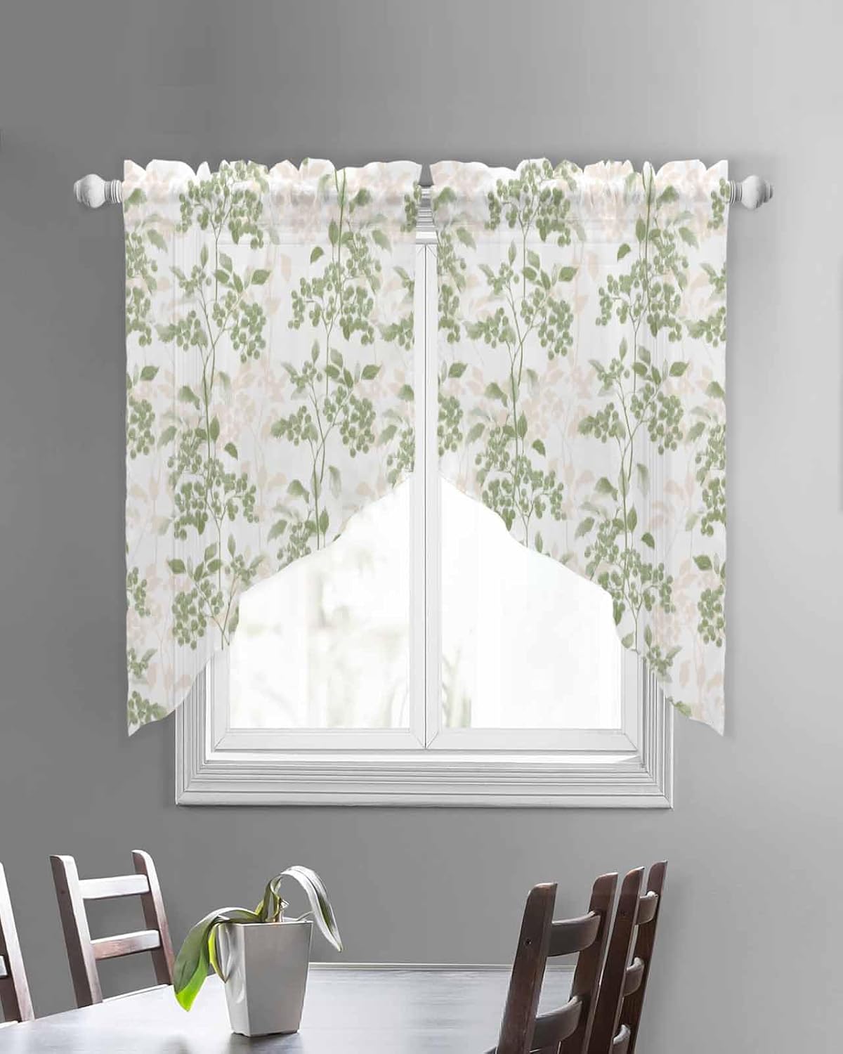 Sage Green Wildflower Panels Curtains Set 72x45 Inch