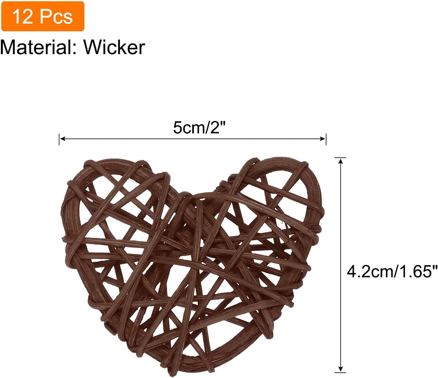 MECCANIXITY 12Pcs Heart Shaped Rattan Ball Vase Filler