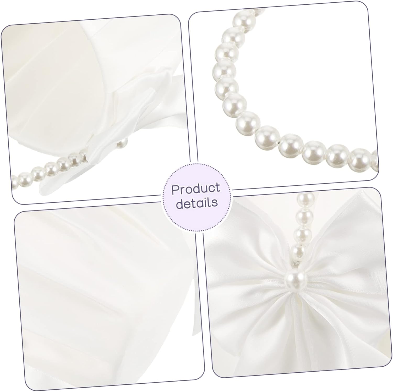 LIFKOME 2pcs Wedding Petal Baskets with Pearl Handles