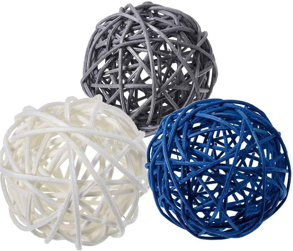 24 Pcs Wicker Rattan Decorative Balls Set
