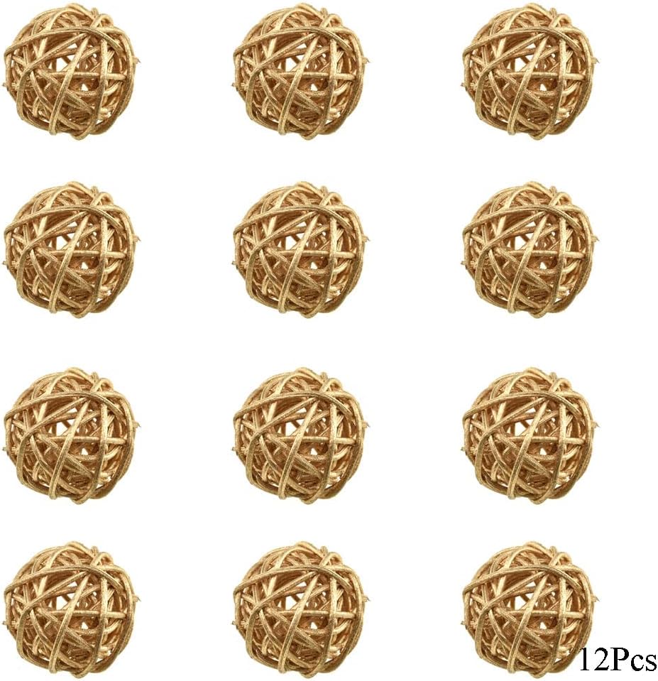 HAHIYO 40mm Rattan Balls 12PCS for Vase Filling Centerpiece